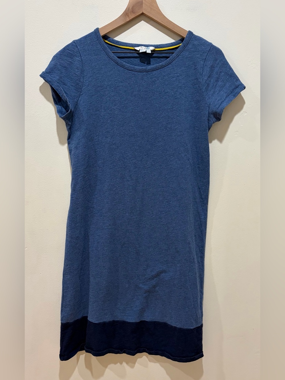 Boden Blue Colorblock T-Shirt Shift Dress with Short Sleeves - Women’s Size 6 L